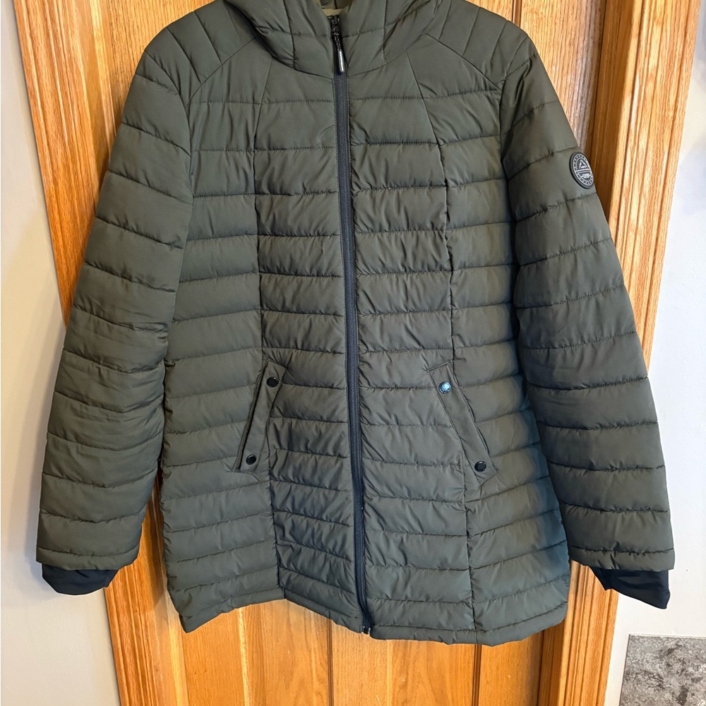 Women's Olive Puffer Jacket sz L